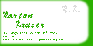 marton kauser business card